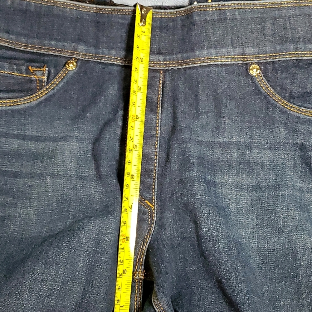 Nygard Luxe Denim Leggings w/ Rhinestone Fade Cuffed Bottoms - Size Small 6-8 - Picture 7 of 14